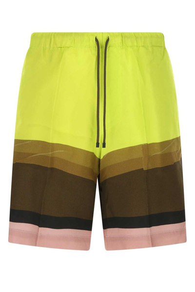 Shop Dries Van Noten Color Block Drawstring Shorts In Multi
