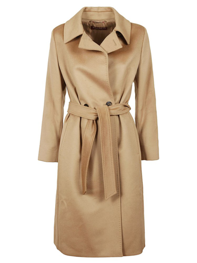 Shop Max Mara Studio Bcollag Belted Coat In Brown