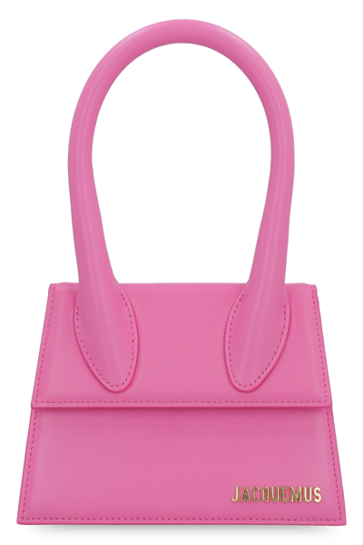 Shop Jacquemus Le Chiquito Moyen Leather Handbag In Pink