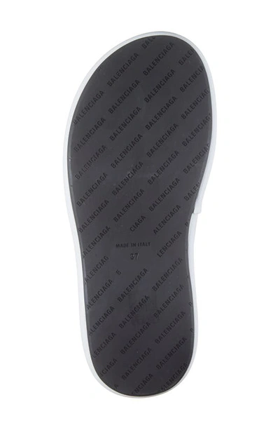 Shop Balenciaga Rise Platform Slide Sandal In White/ Black