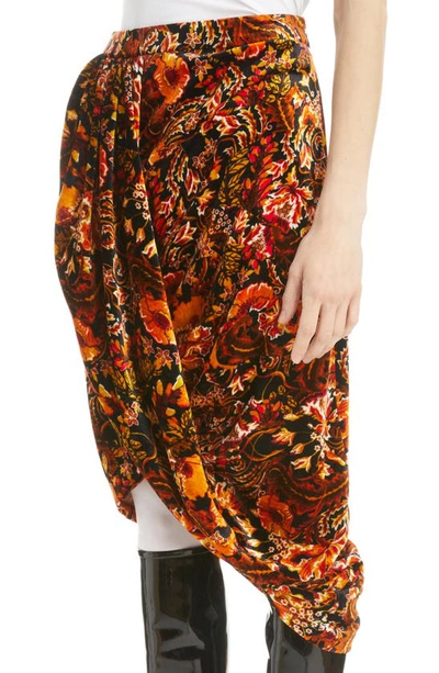 Shop Dries Van Noten Sabrina Fluid Gathered Skirt In Orange 353