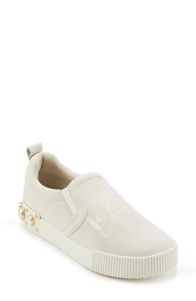 Karl Lagerfeld Women's Evy Faux Pearl Slip-on Sneakers In Ecru | ModeSens