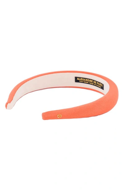 Shop Alexandre De Paris Silk Blend Headband In Orange
