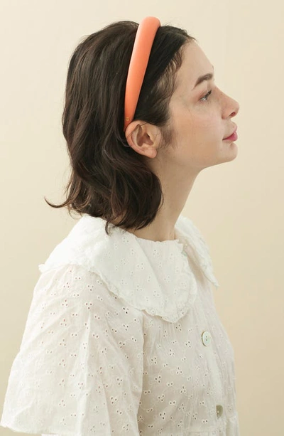 Shop Alexandre De Paris Silk Blend Headband In Orange