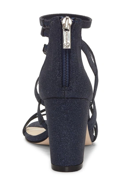 Shop Jessica Simpson Stassey Cage Sandal In Navy Fabric