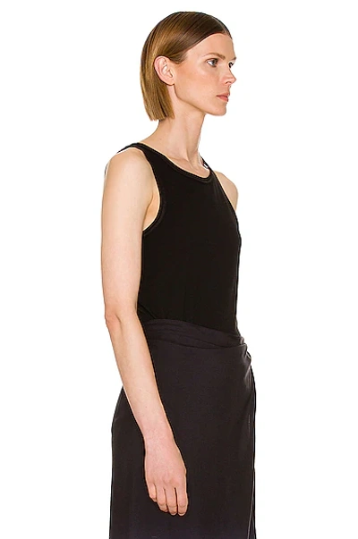 The Row Frankie Rib Organic Cotton Tank Top In Black