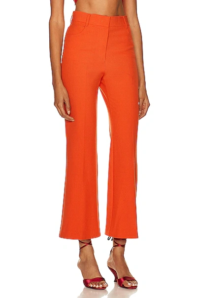 Shop Stella Mccartney Twill Tailored Pants In Tangerine