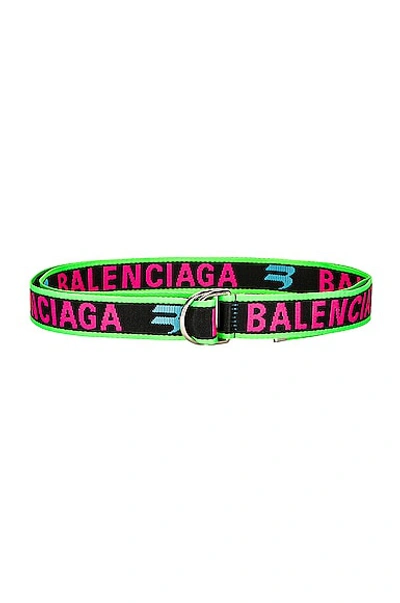 Shop Balenciaga D Ring Belt In Acid Green