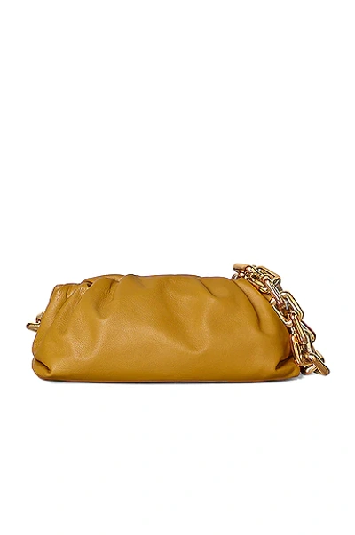 Shop Fwrd Renew Bottega Veneta The Pouch Chain Bag In Ocra & Gold