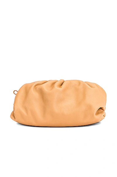 Shop Fwrd Renew Bottega Veneta Teen Chain Pouch Shoulder Bag In Almond & Gold