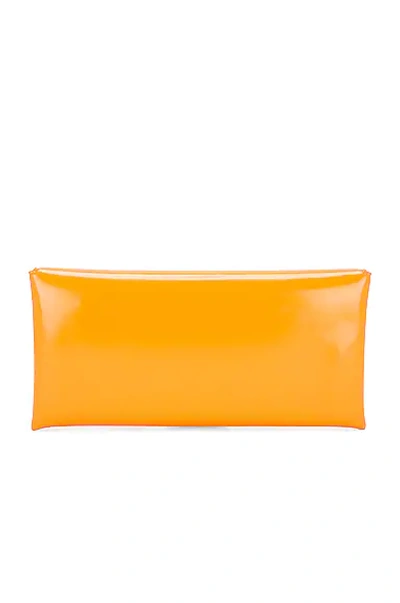 Shop Fwrd Renew Bottega Veneta Small Point Lock Clutch In Tangerine & Silver