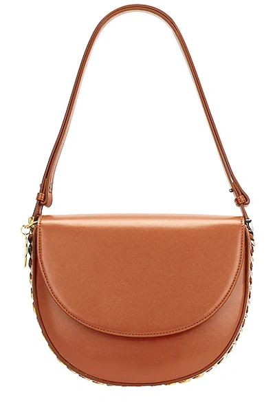 Shop Fwrd Renew Stella Mccartney Medium Frayme Flap Shoulder Bag In Brick
