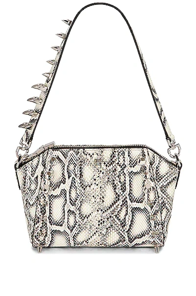 Shop Fwrd Renew Givenchy Xs Antigona Snake Print Bag In Black & White