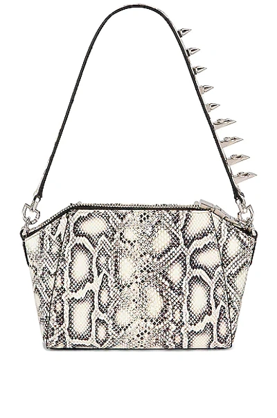 Shop Fwrd Renew Givenchy Xs Antigona Snake Print Bag In Black & White