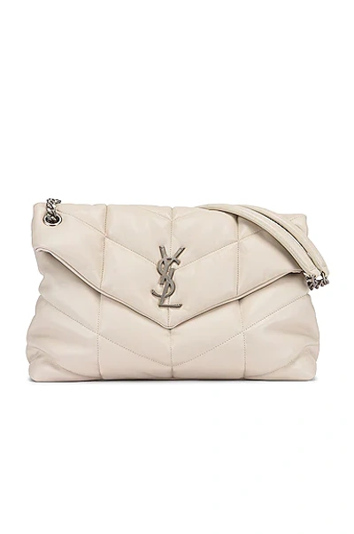 Pre-owned Fwrd Renew Saint Laurent Medium Puffer Chain Bag In Crema Soft
