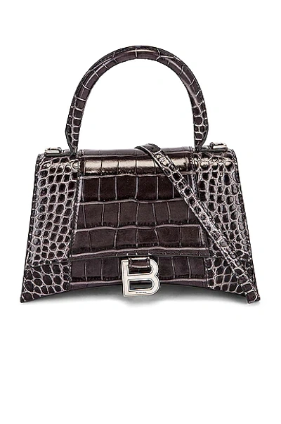 Pre-owned Balenciaga Small Hourglass Top Handle Bag In Dark Grey