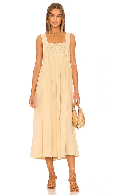 Shop Free People Delphine Midi Dress In Cream