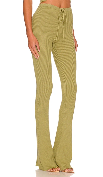 Shop Camila Coelho Artemis Lace Up Knit Pant In Green