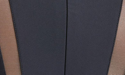 Shop Mugler Illusion Long Sleeve Bodysuit In Black Nude 01