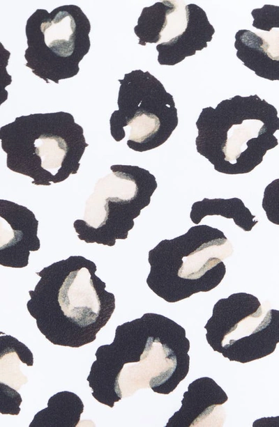 Shop Alaïa Leopard Print One-piece Swimsuit In Blanc/ Noir