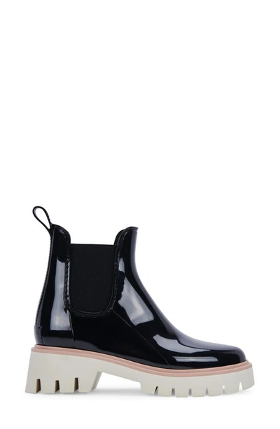 Shop Dolce Vita Thundr H2o Waterproof Chelsea Rain Boot In Black Patent Stella