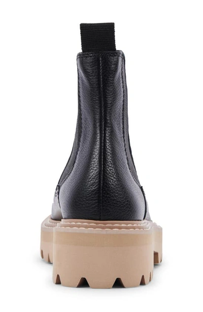 Shop Dolce Vita Moana H2o Waterproof Lug Sole Chelsea Boot In Onyx Leather H2o