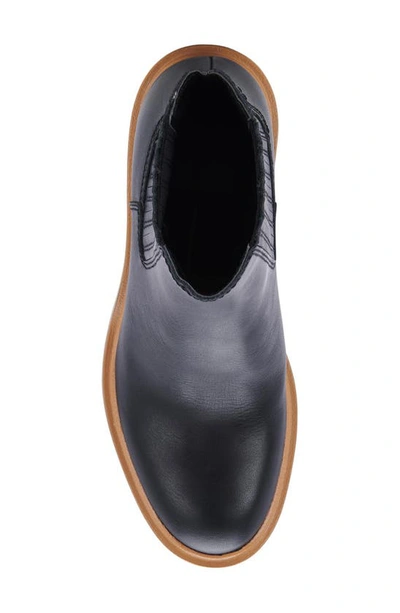 Dolce Vita Caster H2o Waterproof Block Heel Bootie In Onyx Leather H2o