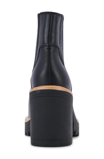 Shop Dolce Vita Caster H2o Waterproof Lug Sole Platform Bootie In Onyx Leather H2o