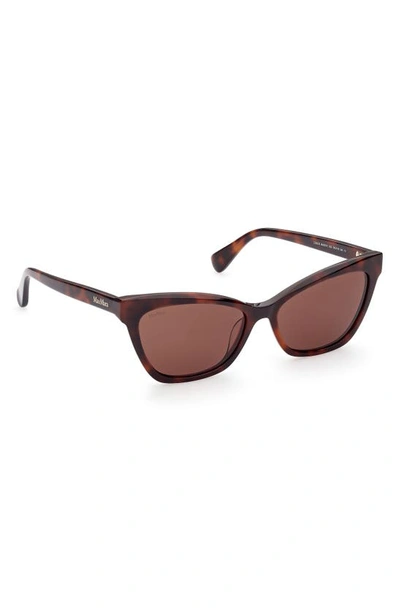 Shop Max Mara 58mm Cat Eye Sunglasses In Dark Havana / Brown