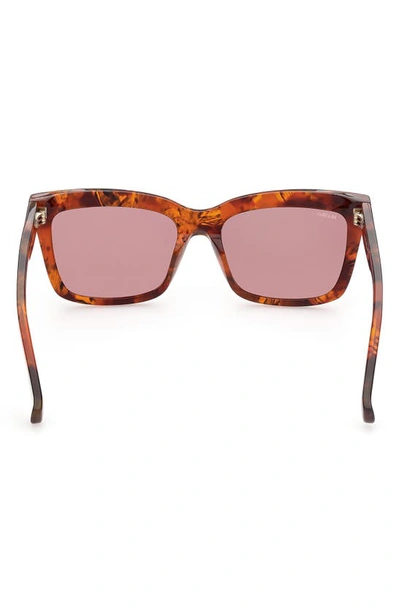 Max Mara 55mm Rectangular Sunglasses In Red Havana / Bordeaux