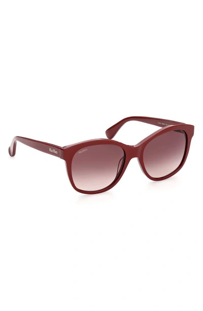 Shop Max Mara 56mm Butterfly Sunglasses In Shiny Red / Gradient Brown