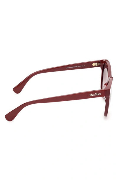 Shop Max Mara 56mm Butterfly Sunglasses In Shiny Red / Gradient Brown