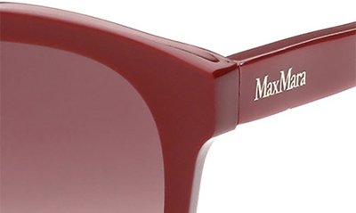 Shop Max Mara 56mm Butterfly Sunglasses In Shiny Red / Gradient Brown