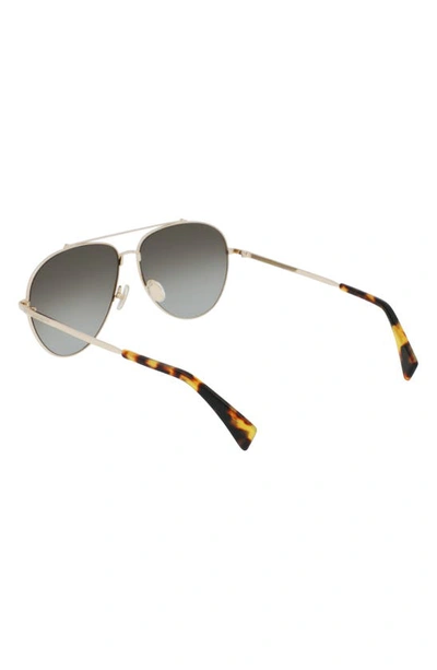 Shop Lanvin 61mm Gradient Aviator Sunglasses In Gold/ Gradient Grey