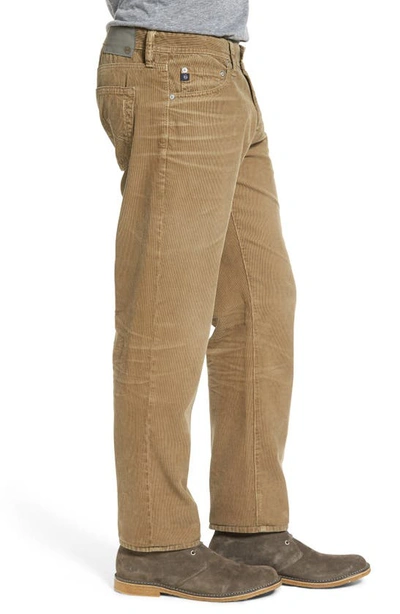 Shop Ag 'graduate' Tailored Straight Leg Corduroy Pants In Sulfur Infantry Khaki