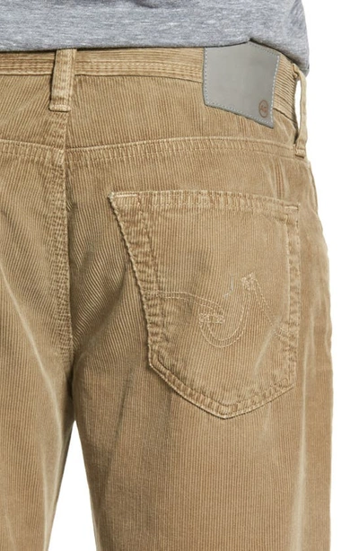 Ag 'graduate' Tailored Straight Leg Corduroy Pants In Sulfur Infantry Khaki