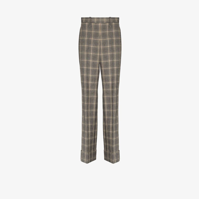 Shop Gucci Grey Prince Of Wales Check Trousers