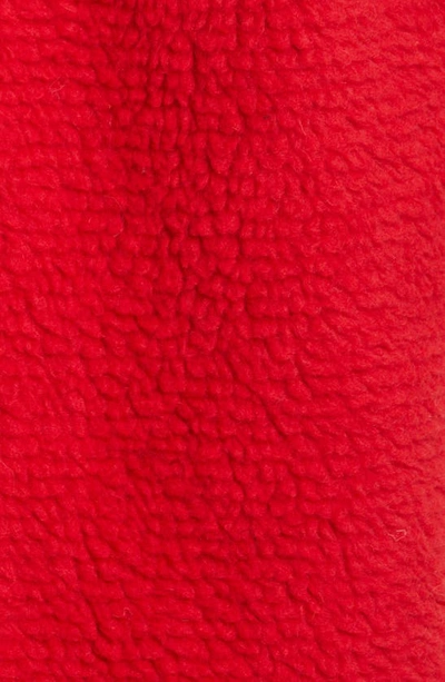 Shop Stella Mccartney Fringe Trim Faux Shearling Teddy Coat In 6504 Red
