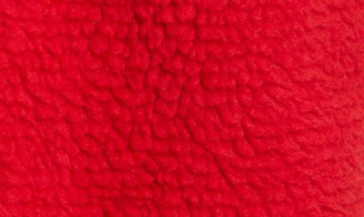 Shop Stella Mccartney Fringe Trim Faux Shearling Teddy Coat In 6504 Red