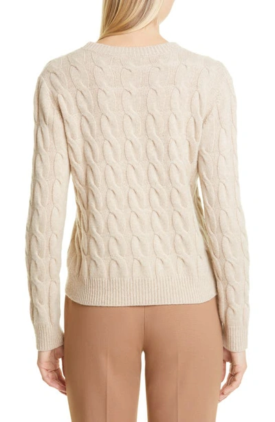Shop Max Mara Edipo Cable Knit Cashmere Sweater In Beige
