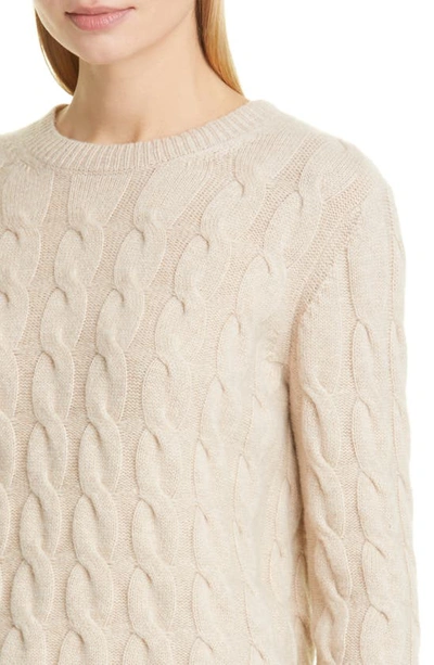 Shop Max Mara Edipo Cable Knit Cashmere Sweater In Beige