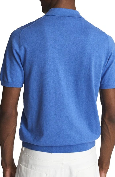 Reiss Ralphy Button Polo In Bright Blue