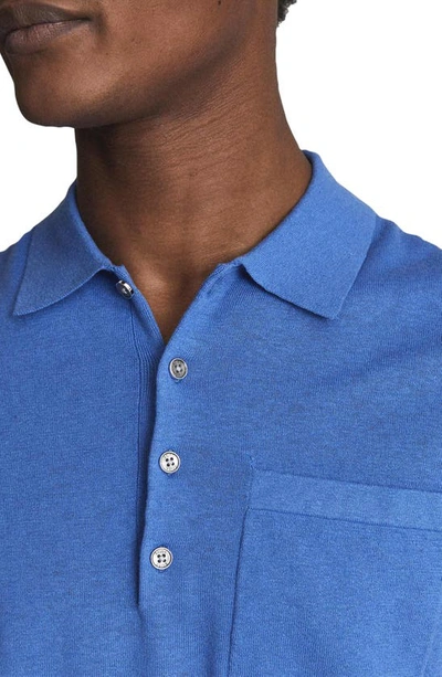 Reiss Ralphy Button Polo In Bright Blue