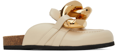 Shop Jw Anderson Ssense Exclusive Beige Chain Loafers In Open Beige