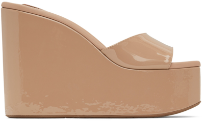 Shop Alaïa Pink Platform Wedge Mules In 117 Chair