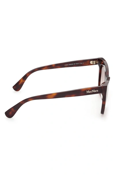 Shop Max Mara 55mm Square Sunglasses In Dark Havana / Gradient Brown