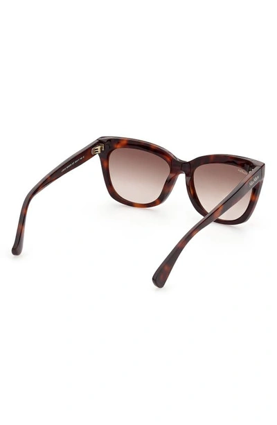 Shop Max Mara 55mm Square Sunglasses In Dark Havana / Gradient Brown
