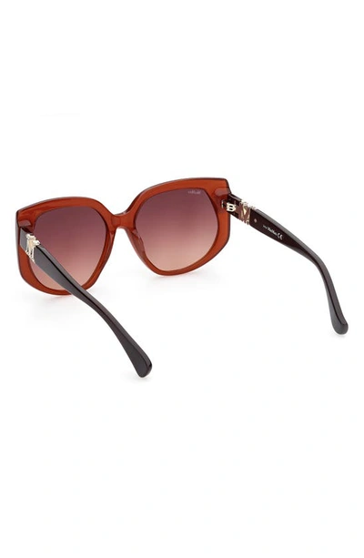 Shop Max Mara 58mm Gradient Geometric Sunglasses In Orange/ Other / Gradient Brown