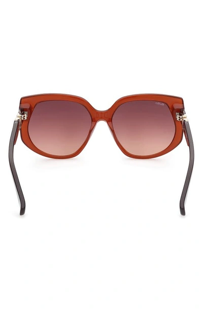 Shop Max Mara 58mm Gradient Geometric Sunglasses In Orange/ Other / Gradient Brown