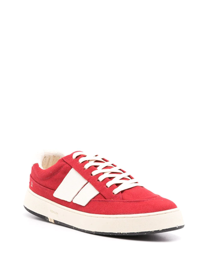Shop Osklen Panelled Low Top Sneakers In Red